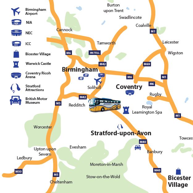 Map of Johnsons Coaches location