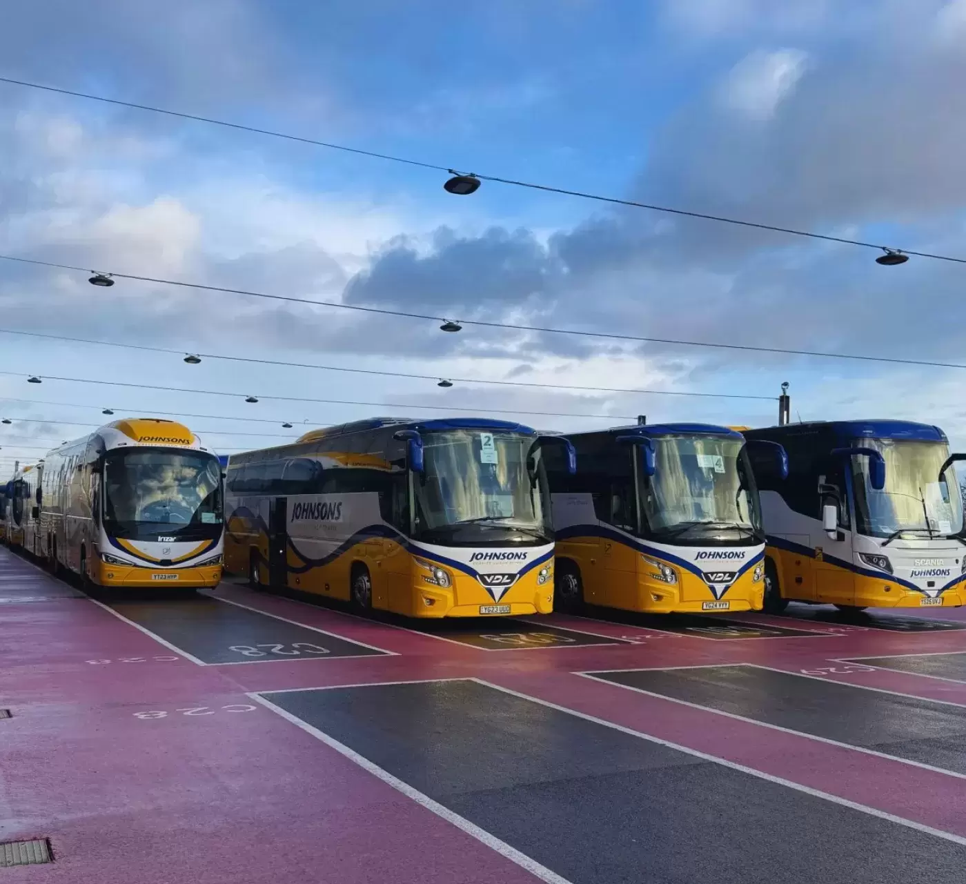 Johnsons coaches parked